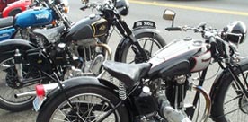 motorcycles parked on street